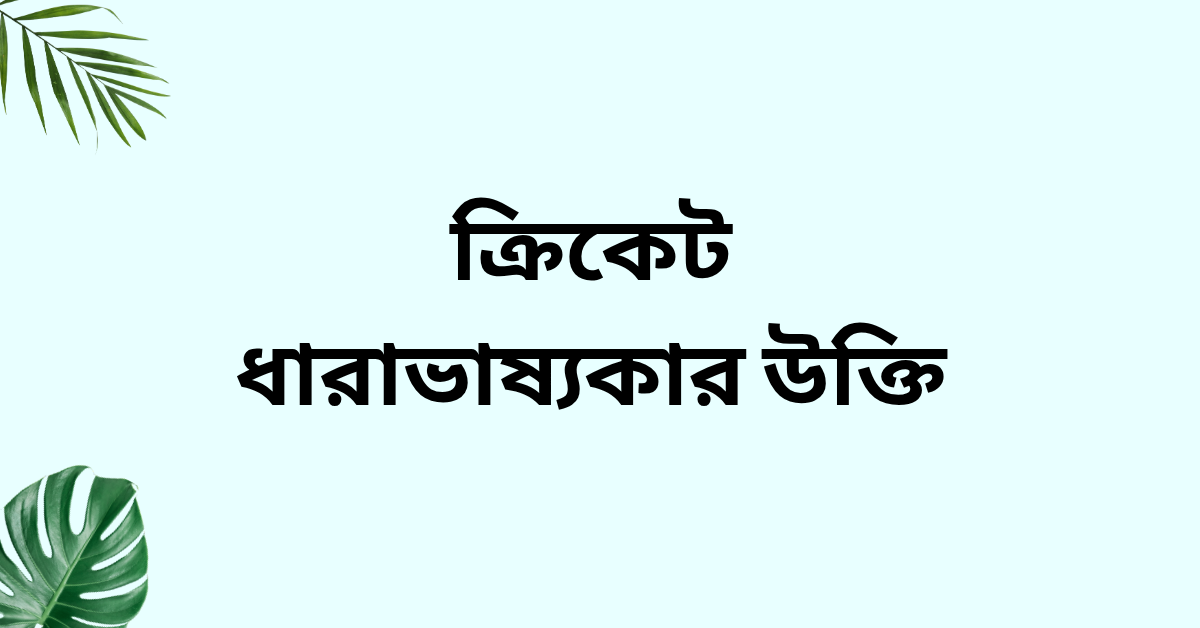 ক্রিকেট ধারাভাষ্যকার উক্তি - জীবনের জন্য সেরা দিকনির্দেশনামূলক বাণী 1 ক্রিকেট ধারাভাষ্যকার উক্তি