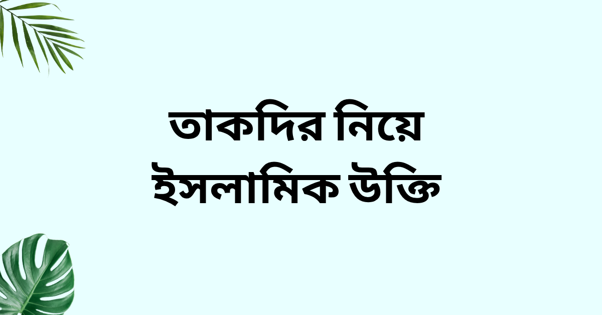 তাকদির নিয়ে ইসলামিক উক্তি - জীবনের জন্য সেরা দিকনির্দেশনামূলক বাণী 1 তাকদির নিয়ে ইসলামিক উক্তি