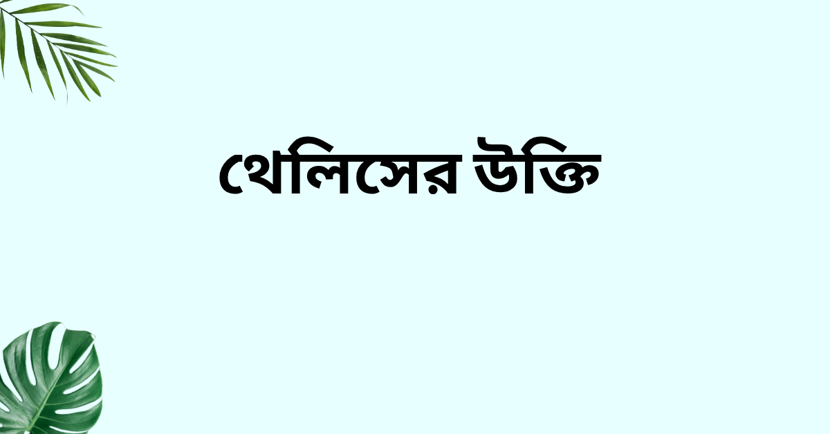 থেলিসের উক্তি - জীবনের জন্য সেরা দিকনির্দেশনামূলক বাণী 1 থেলিসের উক্তি
