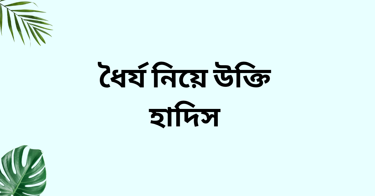 ধৈর্য নিয়ে হাদিস উক্তি - জীবনের জন্য সেরা দিকনির্দেশনামূলক বাণী 1 ধৈর্য নিয়ে উক্তি হাদিস