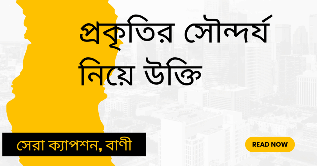 প্রকৃতির সৌন্দর্য নিয়ে উক্তি